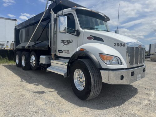 a dump truck parked