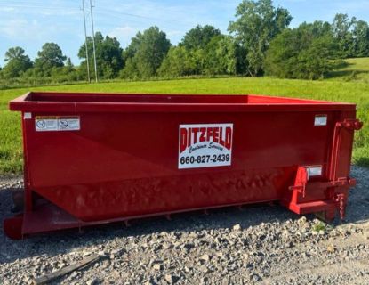 A 12 yard temporary trash container