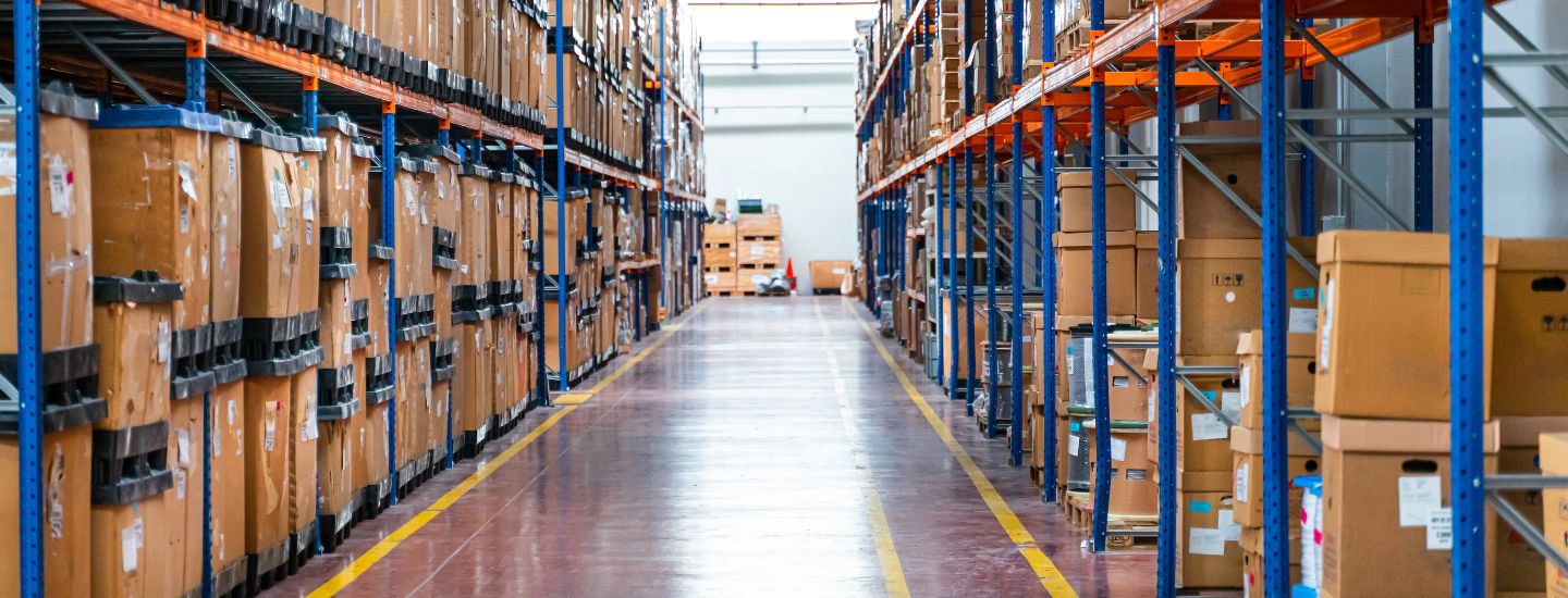 The interior of large warehouse that is clean and bright